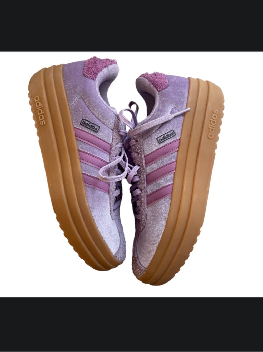 Adidas VL Court Bold Purple Velvet Suede Platform Sneakers